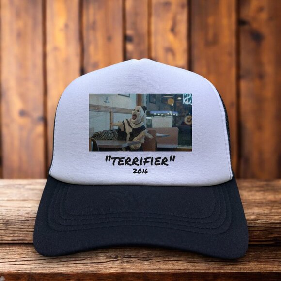 Terrifier Mens Trucker Hat Black Snapback Clown Horror Movie Baseball Cap - Picture 1 of 4